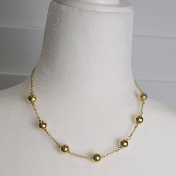 ✨ BRONZO ITALIA® Polished Bead Station Necklace – Made in Italy ✨ - Picture 5 of 8